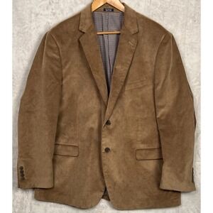 Brown Corduroy Sport Coat Blazer Tan Saddlebred Men's 46  Academia Vented Jacket